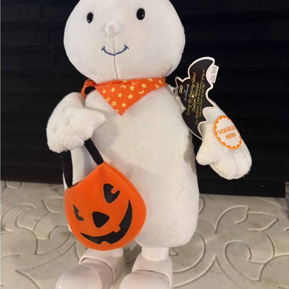 Hallmark White and Orange Halloween Plush Decor